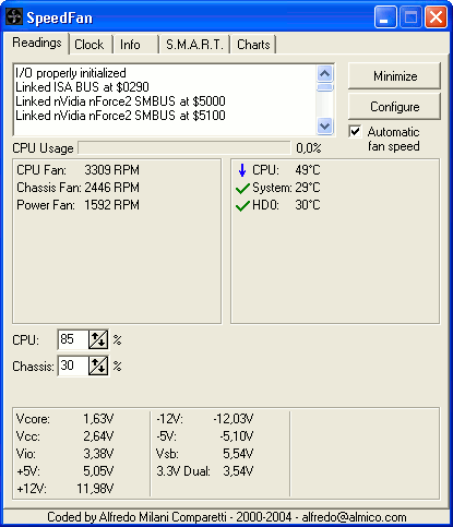 Capture d'écran de SpeedFan